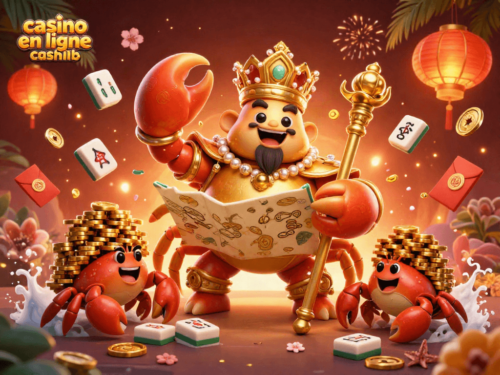 Découvrez les casinos en ligne cashlib avec un crabe doré majestueux et des éléments de jeu fascinants.