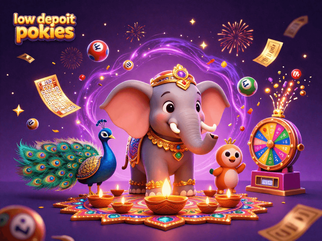 Spin to win on low deposit pokies with exciting visuals and festive elements!