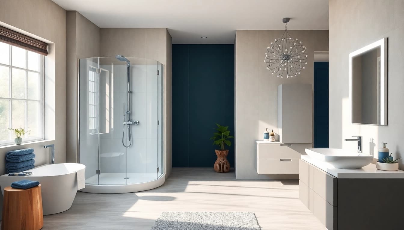 Afficher des produits sirhona France dans une salle de bain moderne et élégante.