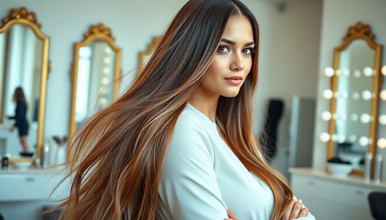 Styling genius weft hair extensions for a seamless and voluminous look.