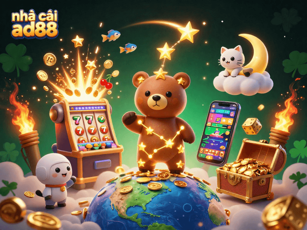 Join the fun at nhà cái ad88 with vibrant casino elements bursting with excitement and charm.