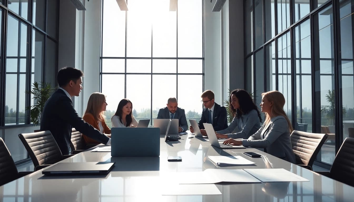 Collaborative workspace for a digital first warranty company showcasing innovation and professionalism.