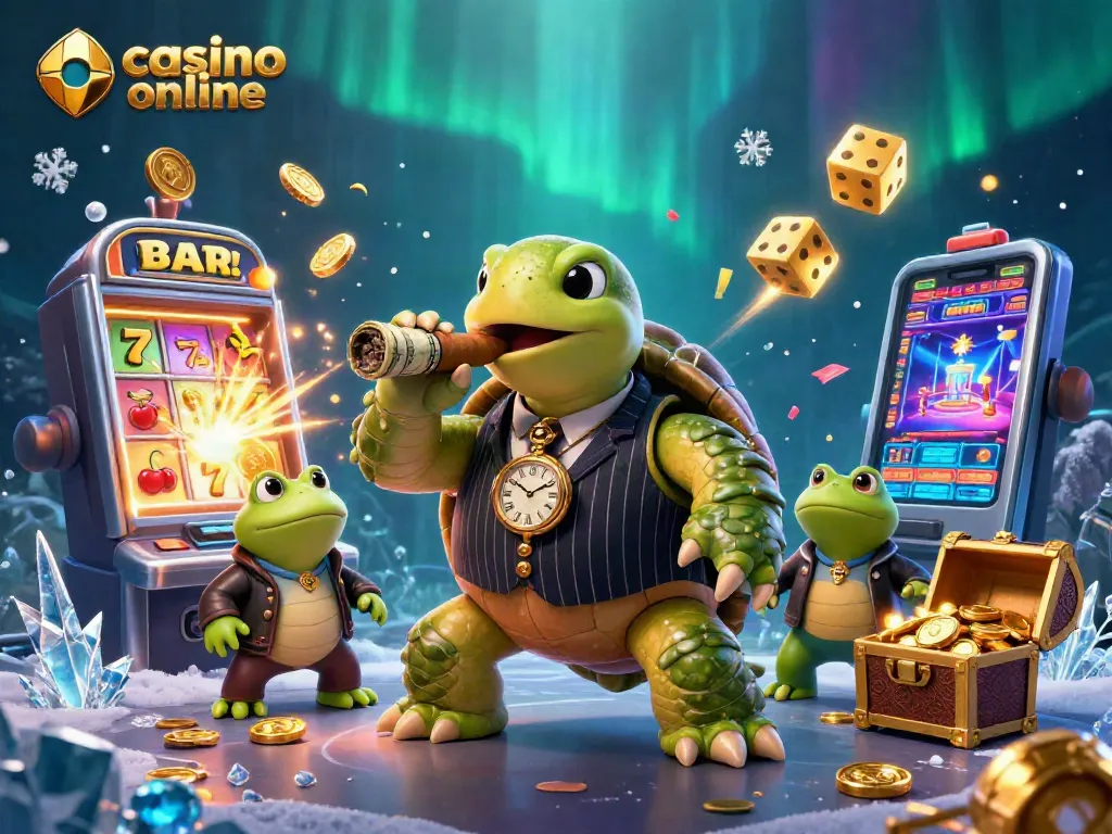 Juega en un casino online lleno de diversión con dragón y luces brillantes.