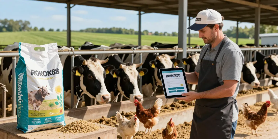 Explore the ROKOK88 slot login for premium livestock nutrition solutions on the farm.