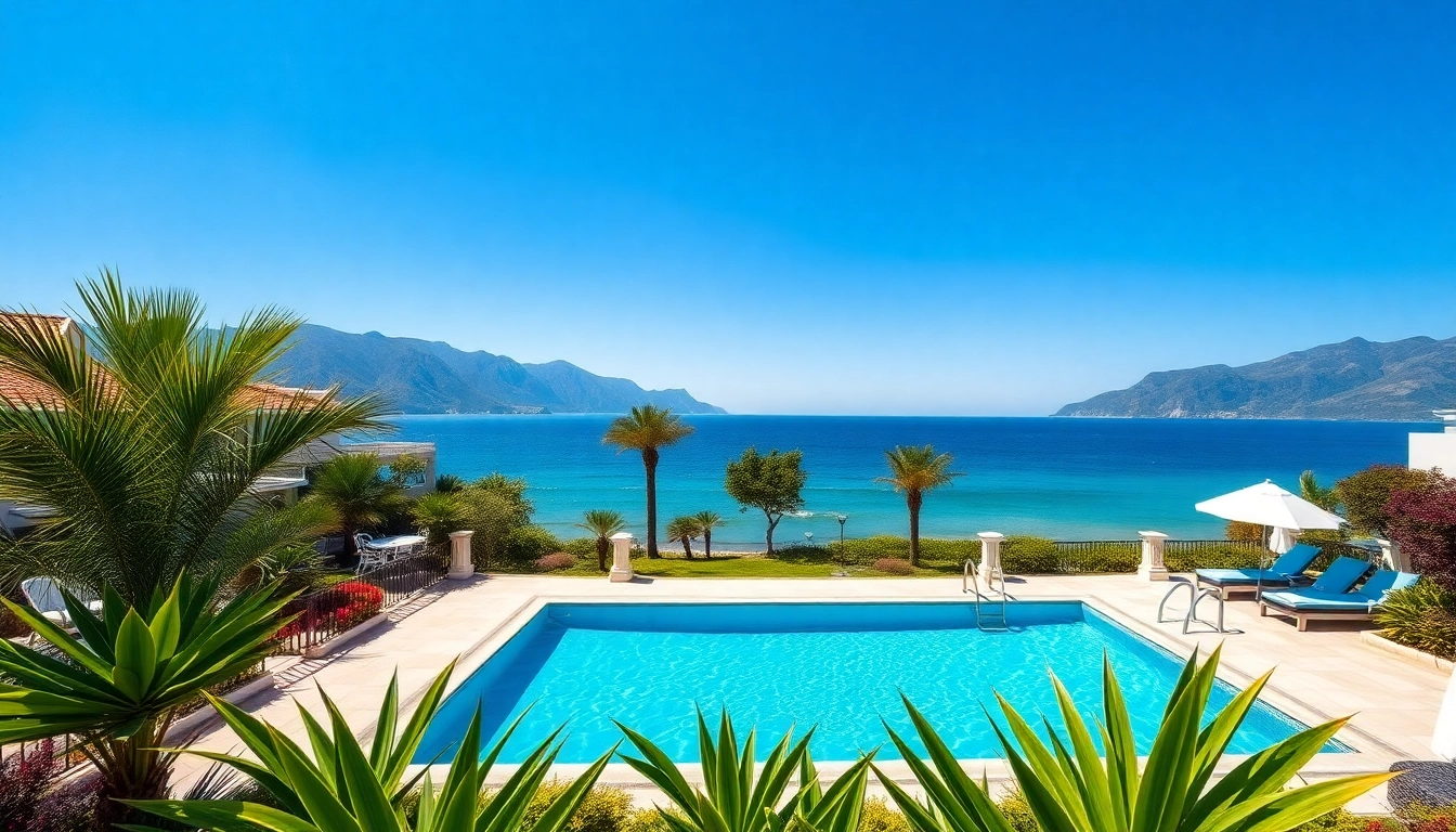 Explore alanya properties turkey with luxurious beachfront villa featuring vibrant garden and pool.