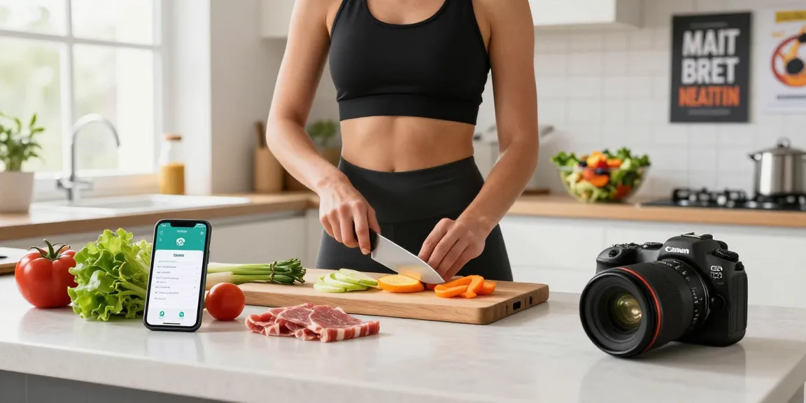 Discover the best calorie tracker app in action with a fitness-focused meal prep scene.