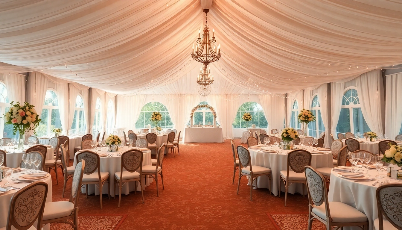 Celebrate your special day with Wedding Tent Chair & Table Rentals showcased in a beautifully decorated outdoor setting.