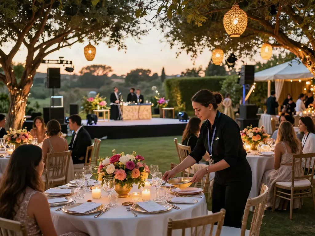 Elegant event rentals showcasing luxurious tables and decor at a gala.