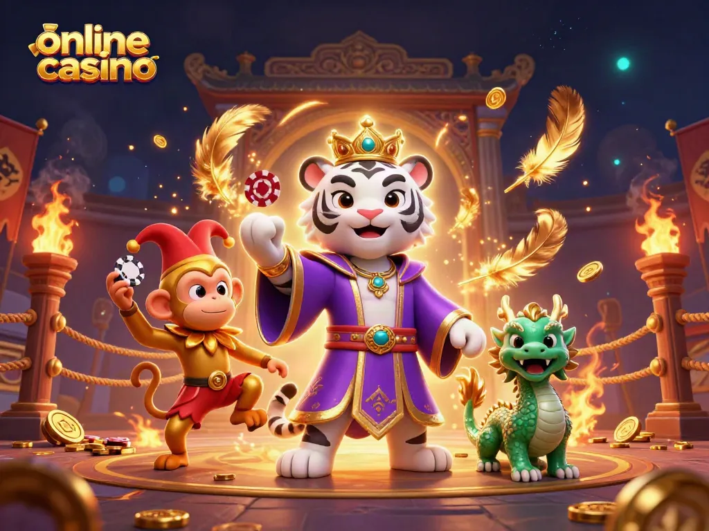 Engage with exciting action at an online casino malaysia featuring a vibrant 3D tiger and dynamic game elements.
