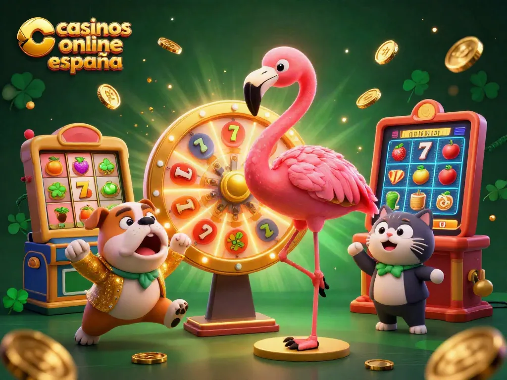 Interactúa en casinos online en España con una escena vibrante de un show en 3D.