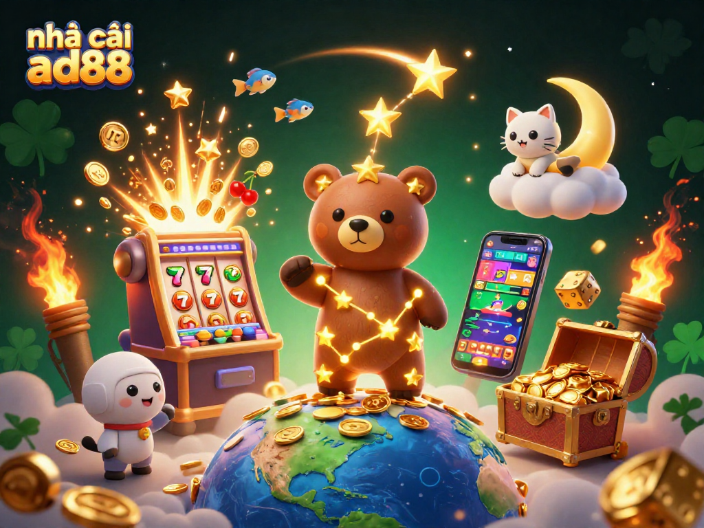 Join the fun at nhà cái ad88 with vibrant casino elements bursting with excitement and charm.