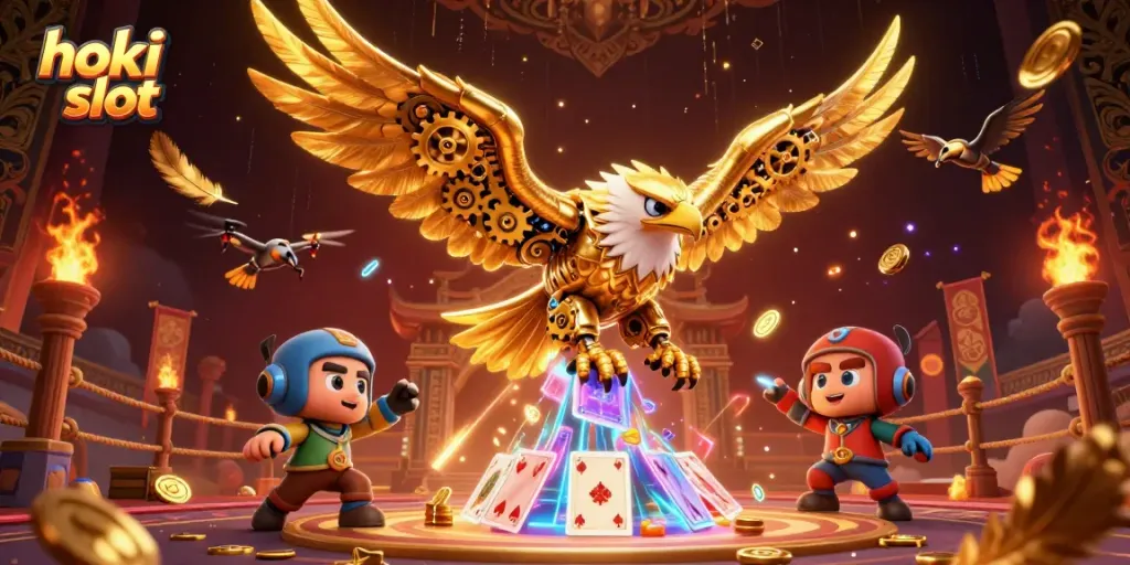 Engage with the exciting world of hoki slot through this vibrant casino illustration.