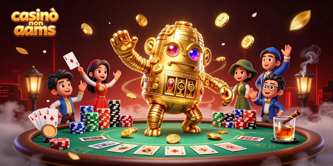 Vinci nel casinò non AAMS, godendo di un'illustrazione 3D ricca e vibrante con dettagli di registrazioni e chip da gioco.