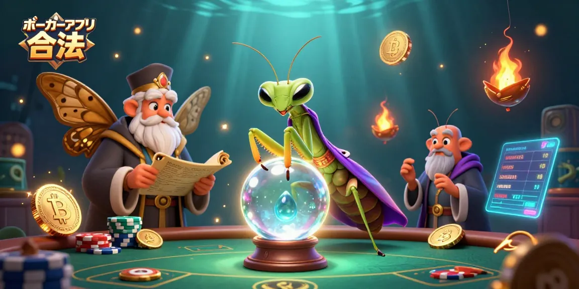ポーカーアプリ 合法でのプレイを楽しむキャラクターたちが登場する幻想的なイラスト