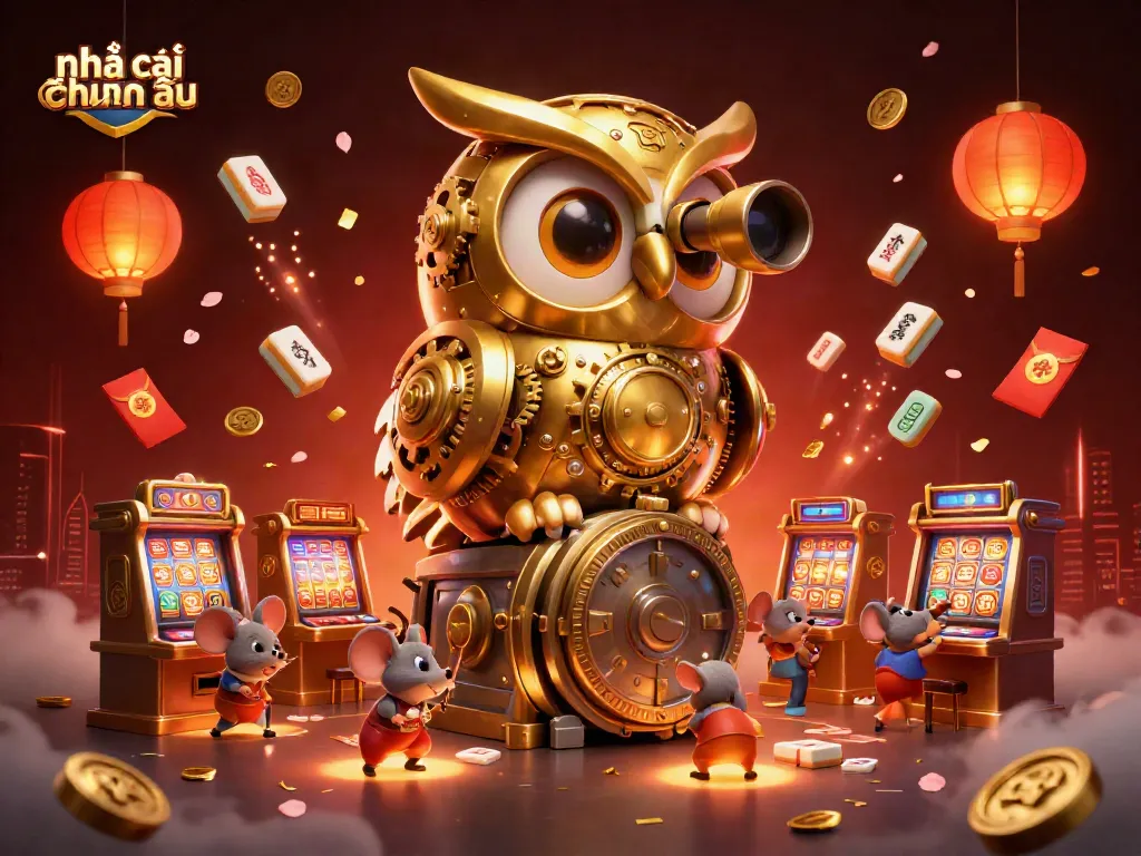 Trải nghiệm nhà cái đến từ châu Âu với hình ảnh sống động của chú cú vàng và các máy game.