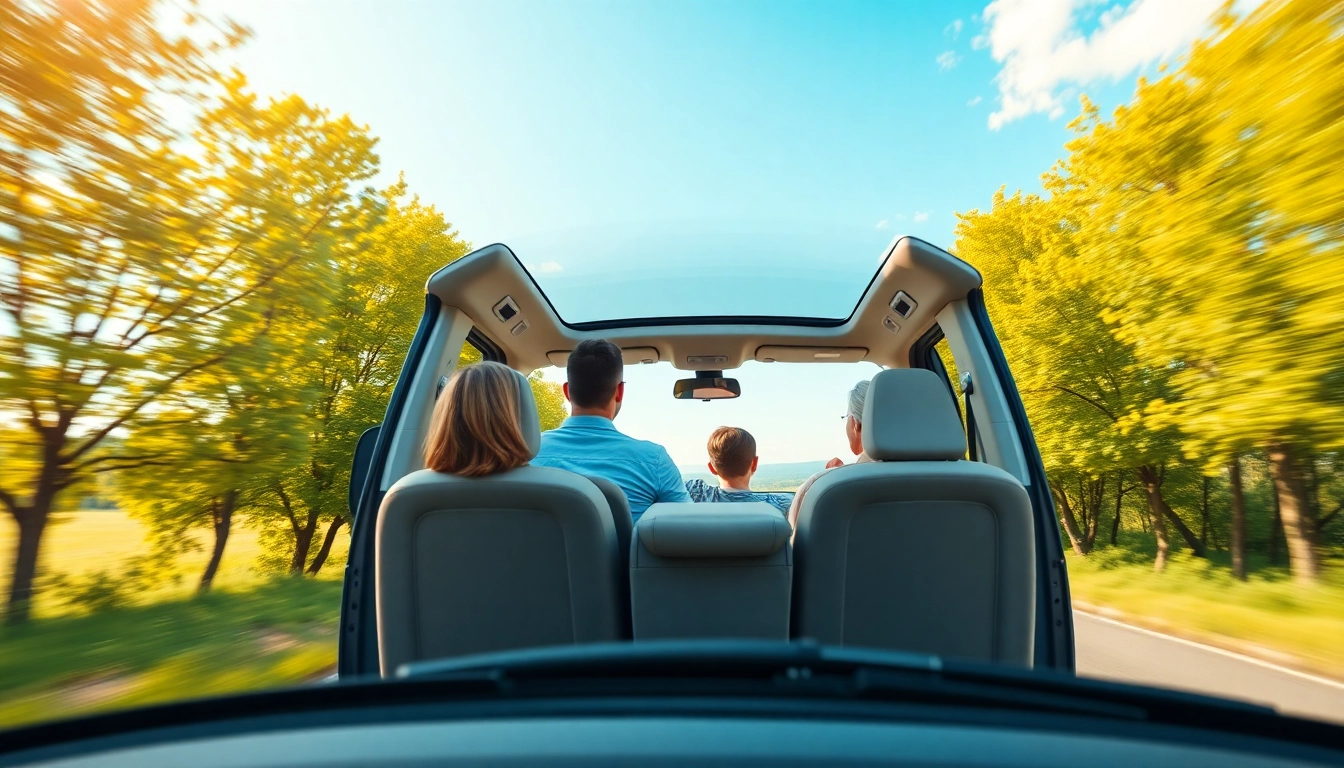 Family enjoying a comfortable Beauvais Airport to Disney Transfer in a modern minivan.