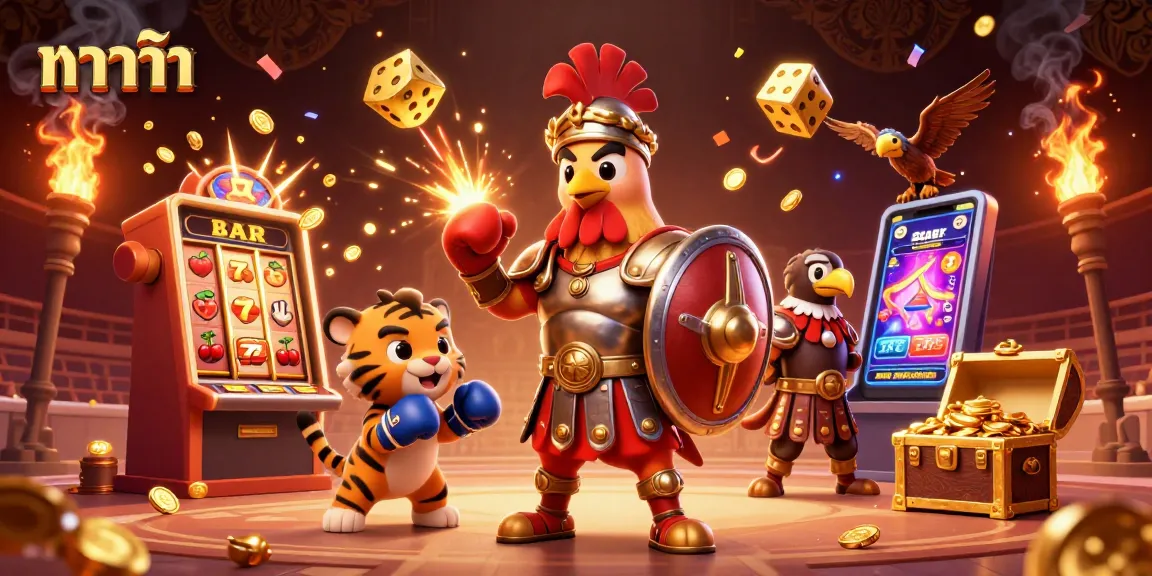 Play บาคาร่า with vibrant casino elements and characters in an exciting gaming scene.