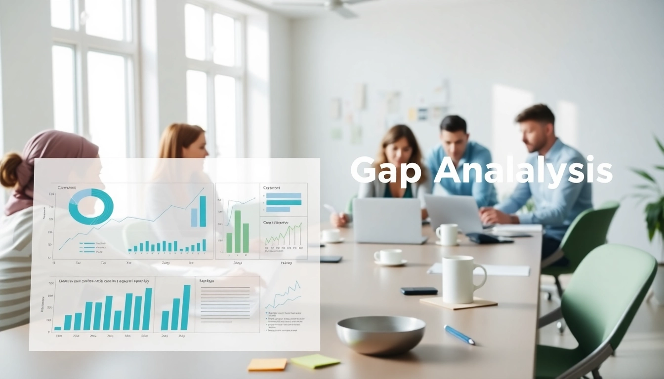 Visualize a Content Gap Analysis process showcasing teamwork and data-driven insights.