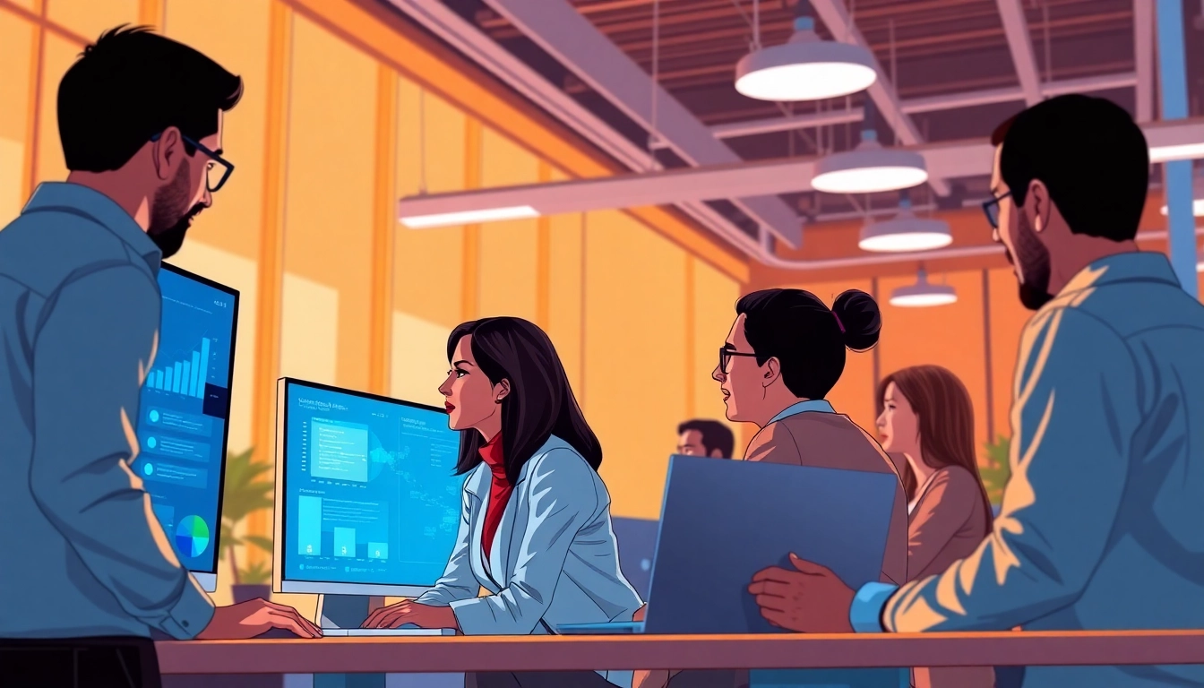 Engage with an enterprise assistant platform that streamlines team collaboration in a modern office.