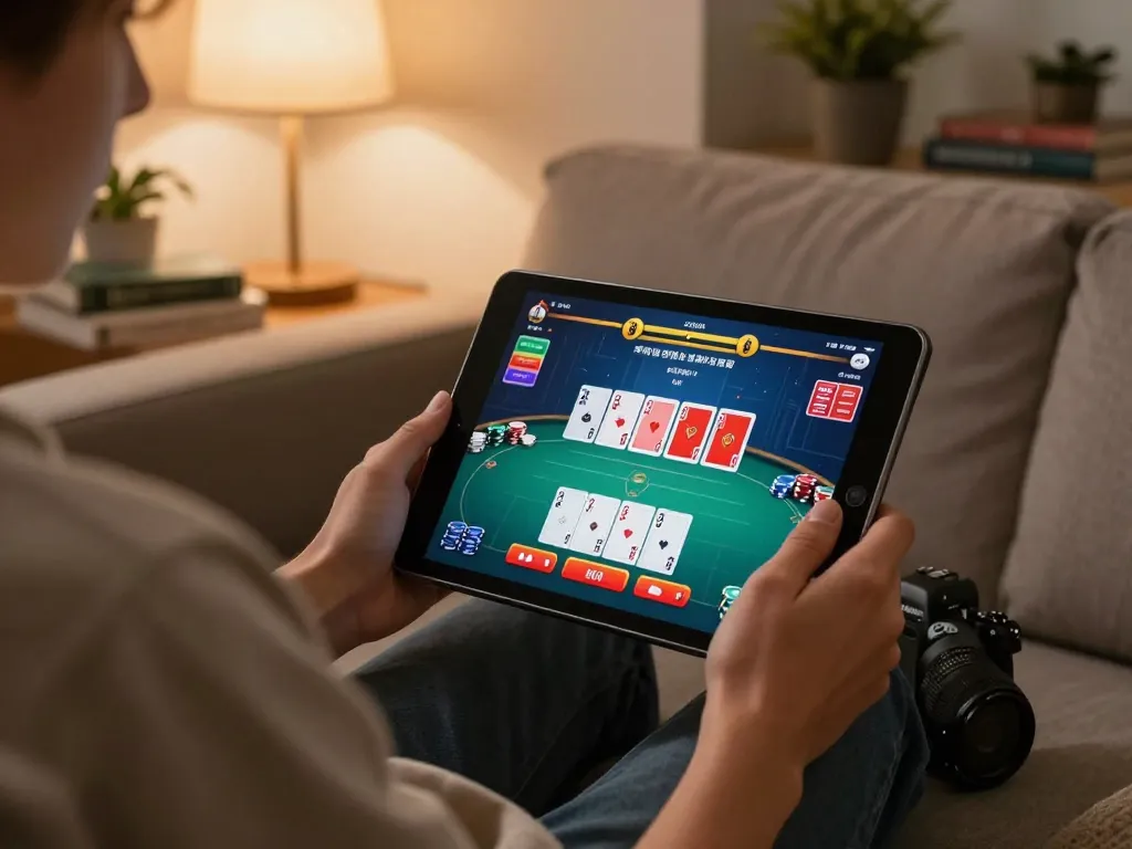 Nohu players strategizing in a cozy home setting while enjoying online poker.