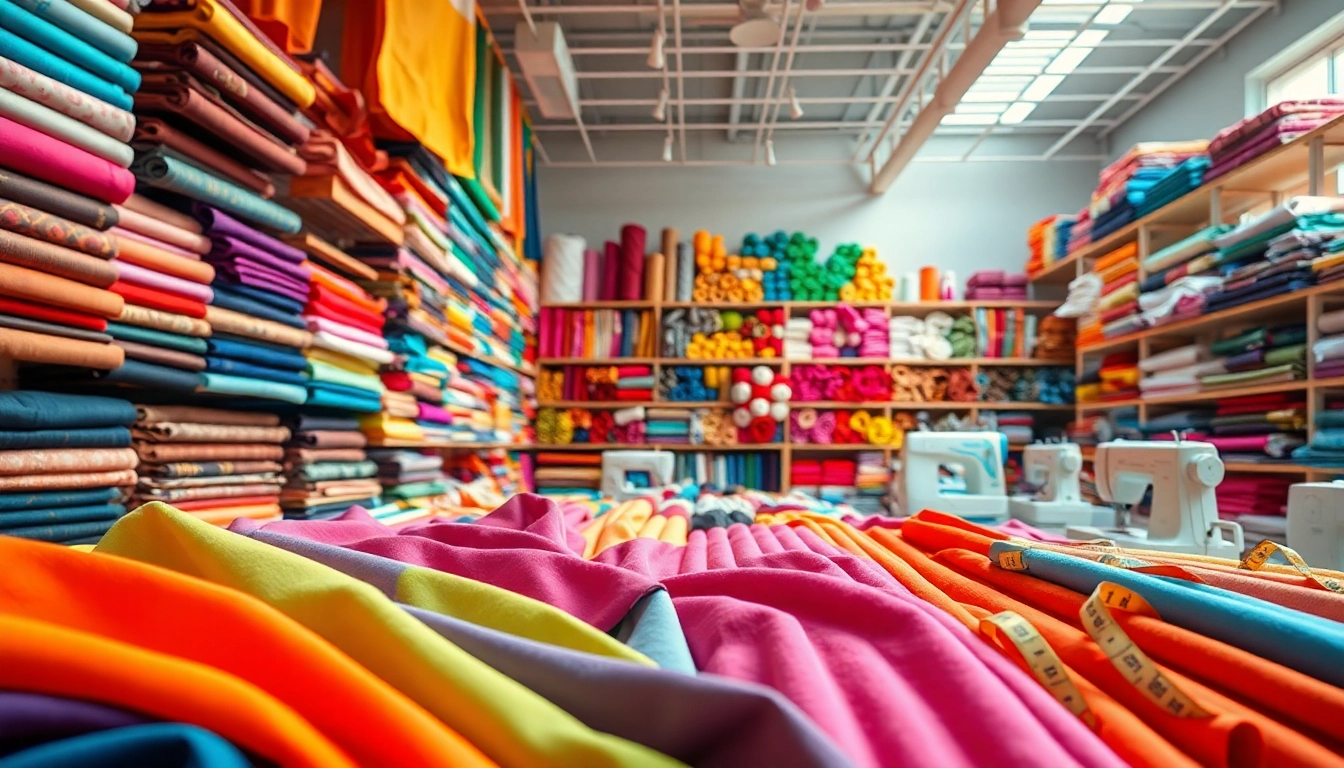 Koop stoffen online van hoge kwaliteit, kleurrijke stoffen in een professionele winkelomgeving.