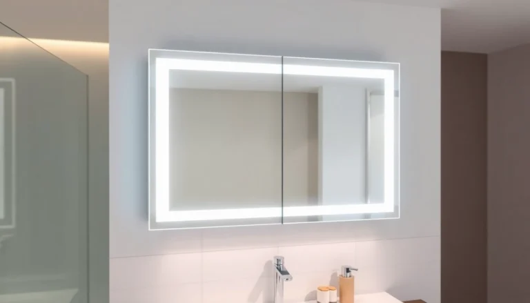 Schicke sonni Spiegelschrank mit LED-Beleuchtung im modernen Badezimmer und eleganten Details.