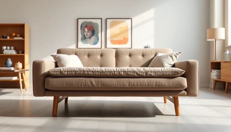 Sofa bed UK showcased in a trendy living room with chic decor and bright natural lighting.