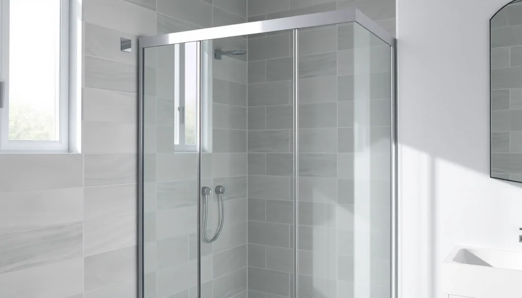 Admire the paroi de douche 150x200, a sleek, modern shower screen ideal for any bathroom.