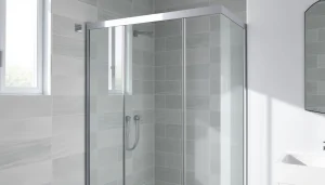 Admire the paroi de douche 150x200, a sleek, modern shower screen ideal for any bathroom.