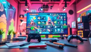 Engaging Freedom X AI game maker interface showcasing vibrant creativity in a tech workspace.