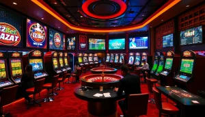 Players winning at 12bet's online casino, featuring slots and betting displays.