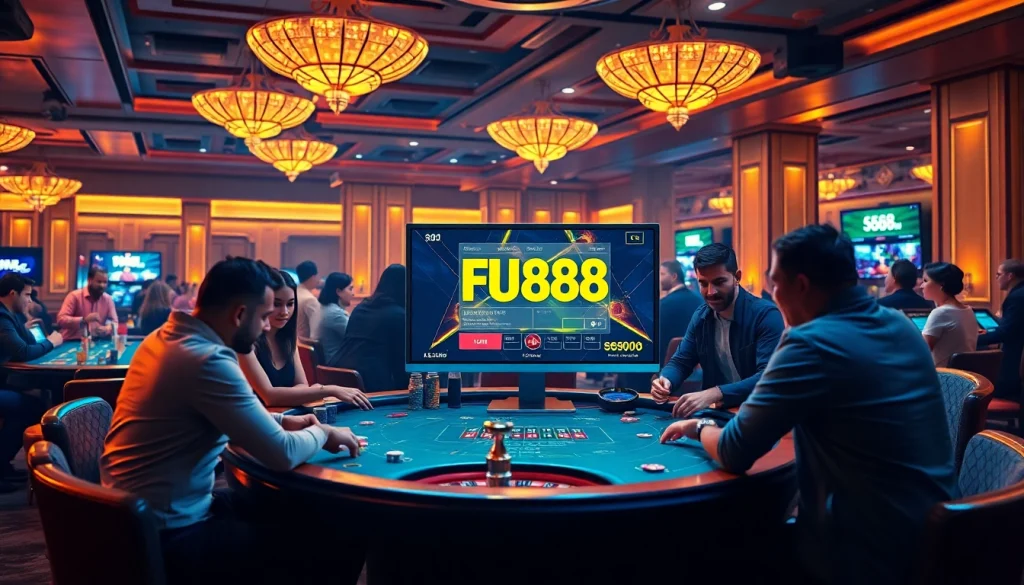 Players enjoying the excitement of the Fun88 link casino experience with vibrant tables and thrilling action.
