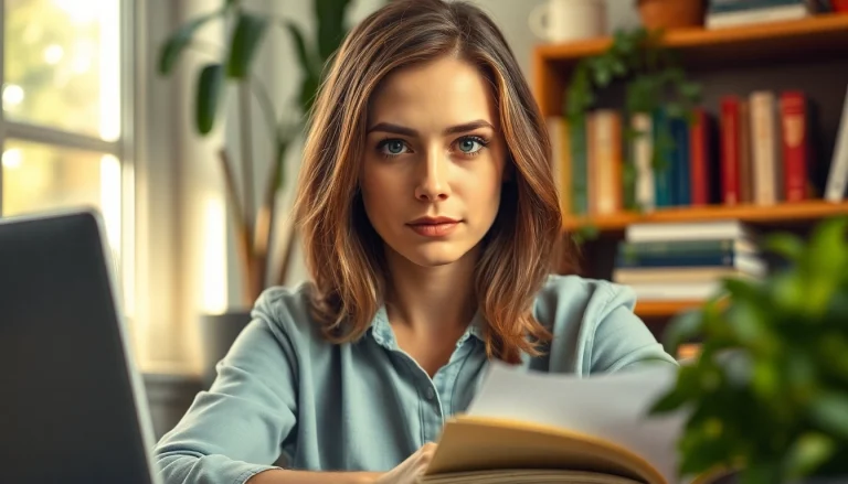Illustration of a woman experiencing brain fog, showcasing expressions of confusion and concentration.
