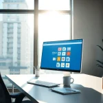 在电脑上展示 WPS Office 界面的现代办公工作区