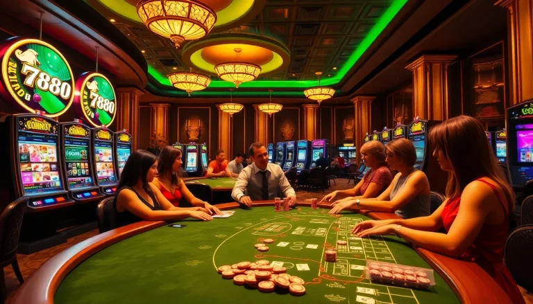 Exciting gameplay action at 789 club featuring poker chips and vibrant casino tables.