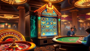 Spin the Olympus 1000 slot machine amidst vibrant casino action and Greek-inspired luxury.