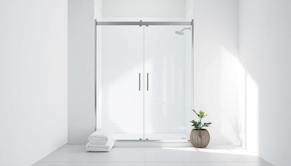 Shower screen door showcasing a modern design in a sleek bathroom environment.