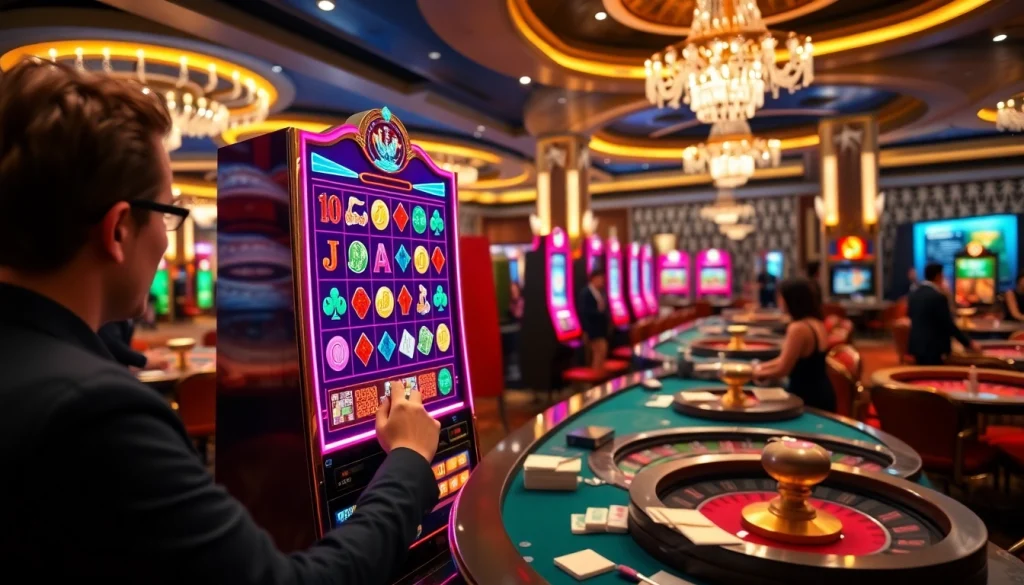 Menikmati pengalaman slot demo mahjong yang mendebarkan di tengah atmosfer kasino mewah.