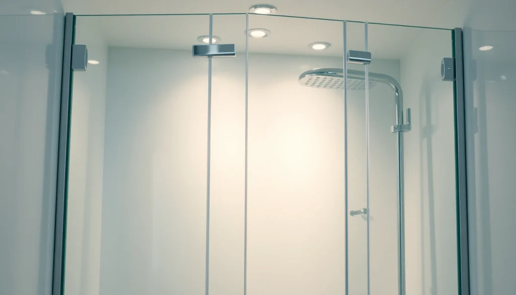 Cabine de douche complete avec design moderne dans une salle de bain lumineuse.