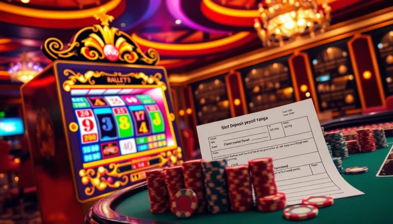 Menikmati deposit pulsa tanpa potongan di kasino yang semarak dengan mesin slot yang mendebarkan dan chip poker.