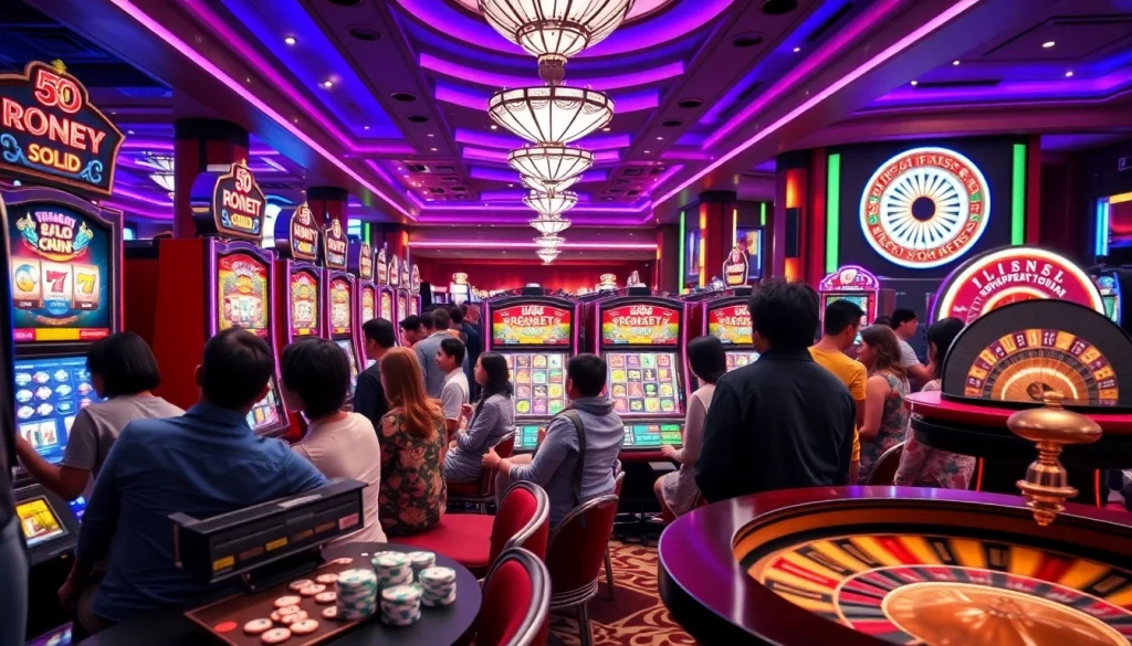 Rasakan deposit pulsa tanpa potongan di kasino yang hidup dengan mesin slot yang bersemangat dan pemain yang antusias.