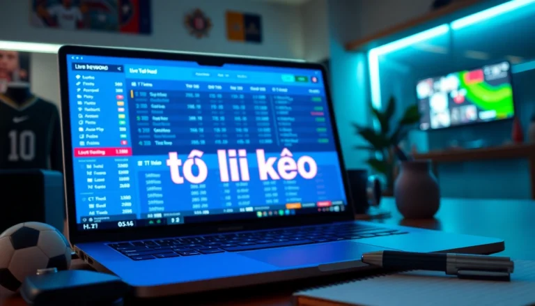 Tỷ lệ kèo displayed on a sleek betting interface in a vibrant sports betting environment.