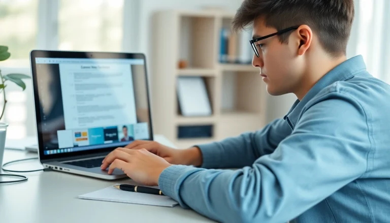 Student receiving remote exam help, engaged in a focused study session with a laptop.